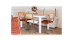 Lexi - Table à Manger Extensible Effet Bois 6/8 Personnes, Piètement 140/180 cm - Blanc