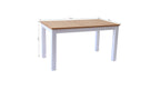 Lexi - Table à Manger Extensible Effet Bois 6/8 Personnes, Piètement 140/180 cm - Blanc