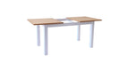 Lexi - Table à Manger Extensible Effet Bois 6/8 Personnes, Piètement 140/180 cm - Blanc