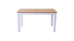Lexi - Table à Manger Extensible Effet Bois 6/8 Personnes, Piètement 140/180 cm - Blanc