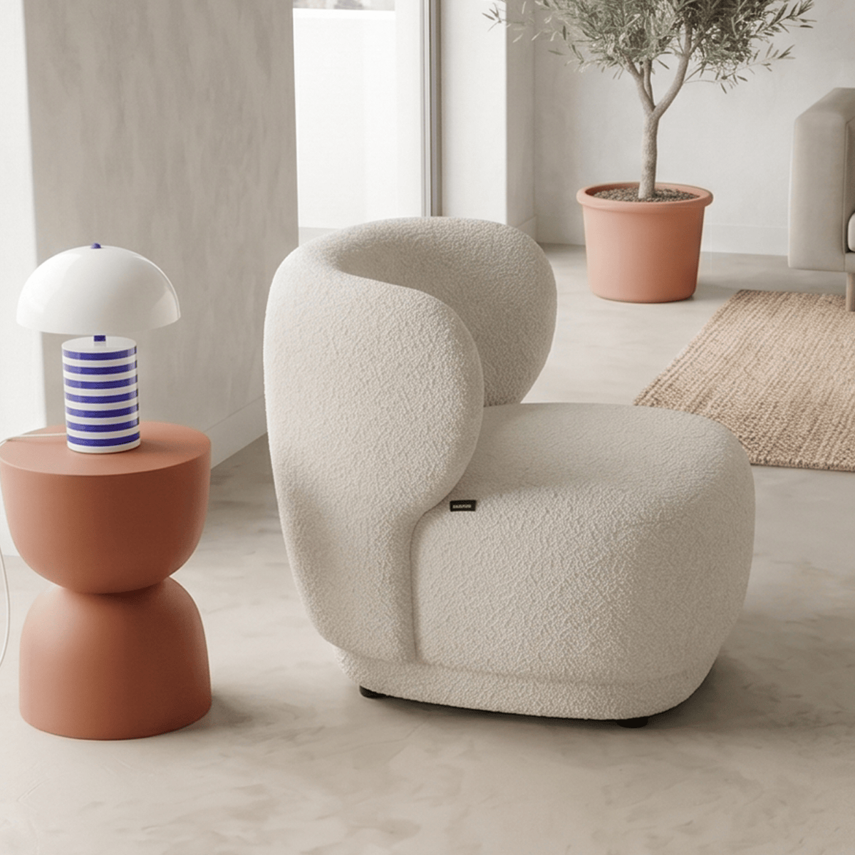 Ester - Poltrona - Tessuto Bouclé - Beige