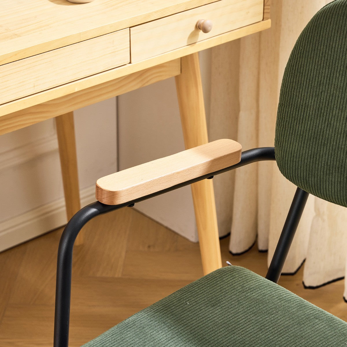 Gianni - Obrotowy i regulowany fotel biurowy - Sztruks - Khaki