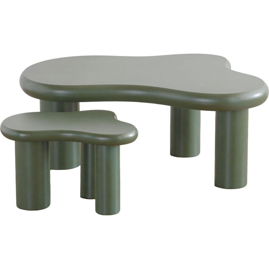 Wave - Set Of 2 Organic Nesting Coffee Tables - MDF - Green