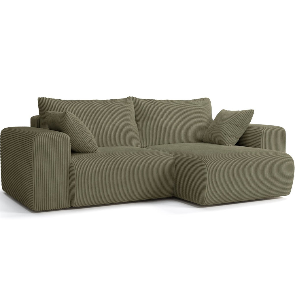 Amara - Narożnik Rozkładany Uniwersalny - Sztruks - Khaki