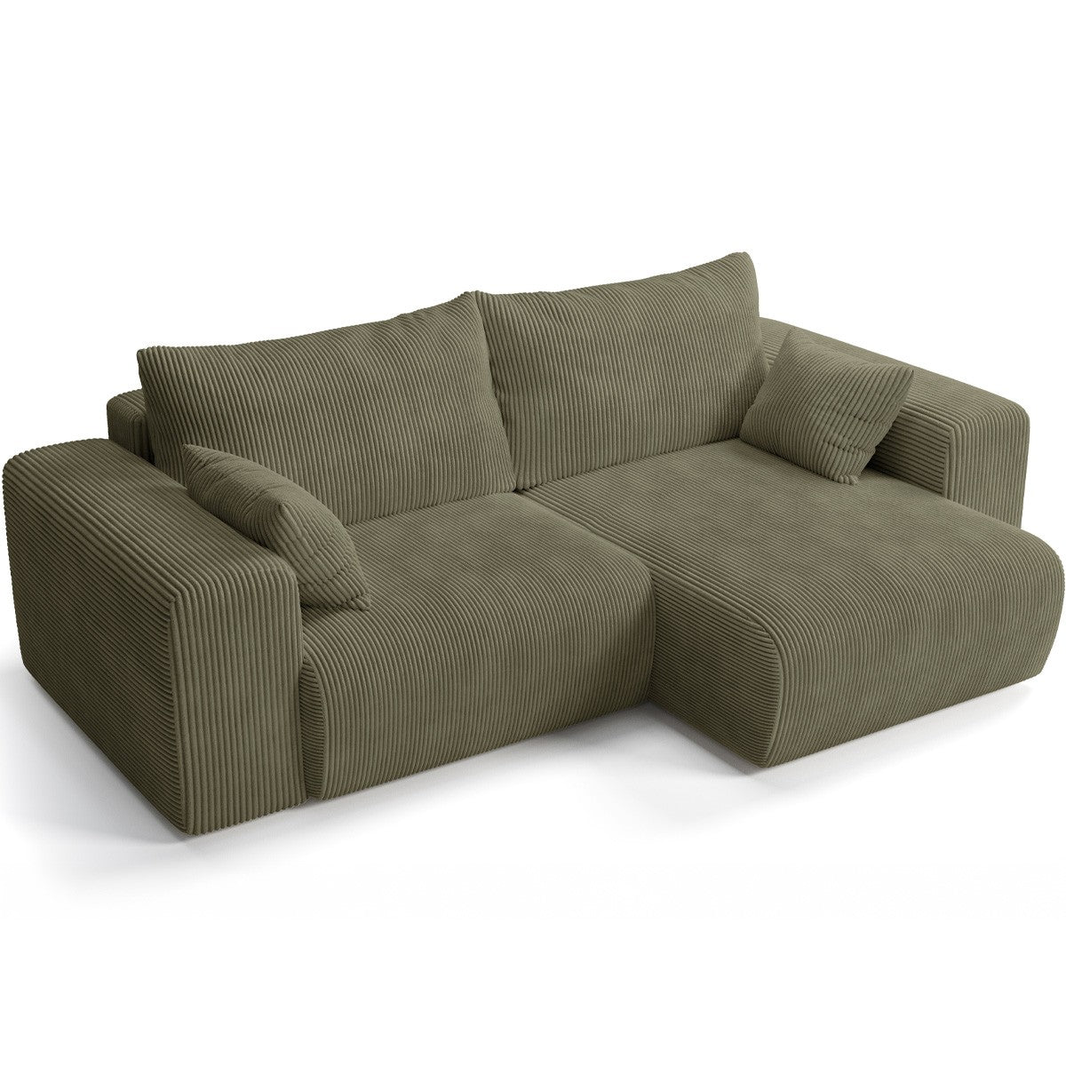 Amara - Narożnik Rozkładany Uniwersalny - Sztruks - Khaki