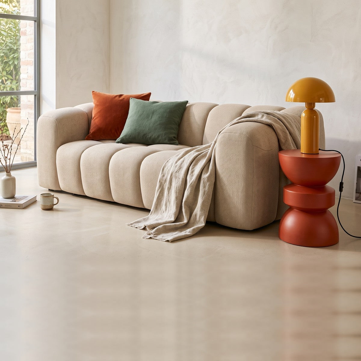 Belleville - Polstret sofa - Chenillestof - Taupe