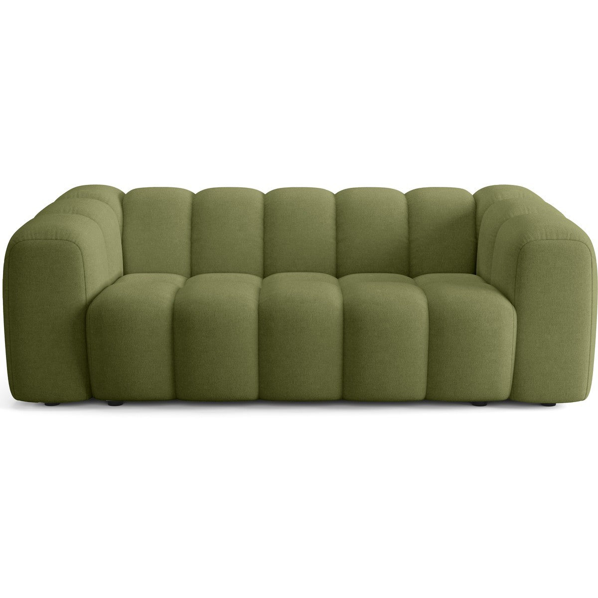Belleville - Canapé Capitonné - Tissu Chenille - Vert Olive