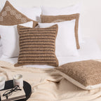 Beige natural jute effect cushion cover Nazar rugs
