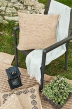 Beige natural jute effect cushion cover Nazar rugs