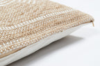 Funda de cojín circular blanca efecto yute natural Alfombras Nazar