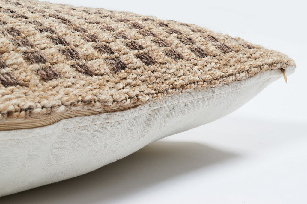 Funda de cojín efecto yute natural marrón Alfombras Nazar