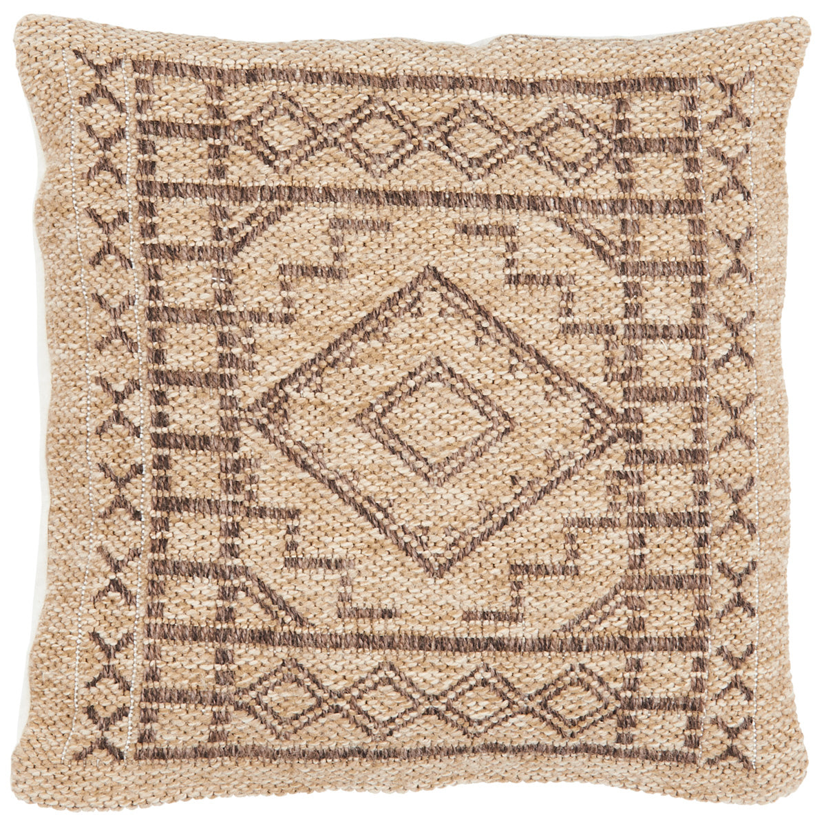Funda de cojín efecto yute natural marrón Alfombras Nazar