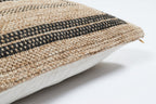 Funda de cojín rectangular negra con efecto yute natural Alfombras Nazar