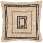Funda de cojín rectangular negra con efecto yute natural Alfombras Nazar