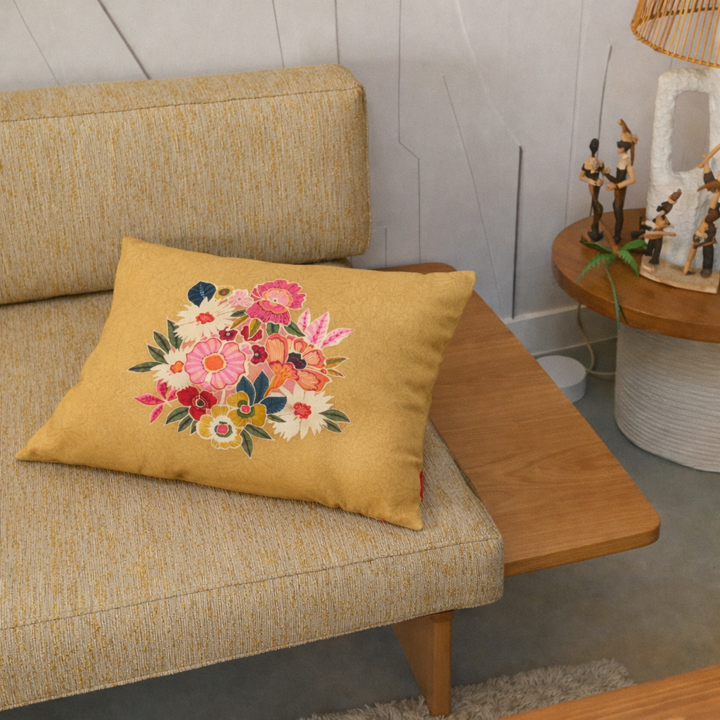 Kimiko - Housse De Coussin D'Extérieur - Ocre