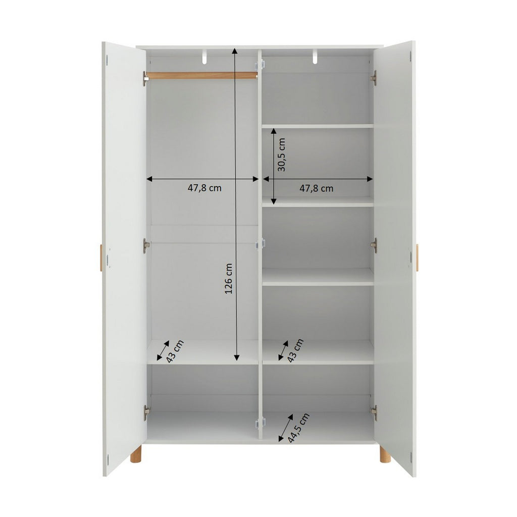 Ilio - Armoire Enfant 2 Portes - Blanc