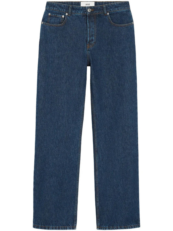 Ami Paris - Jean Bleu Coupe Large En Coton