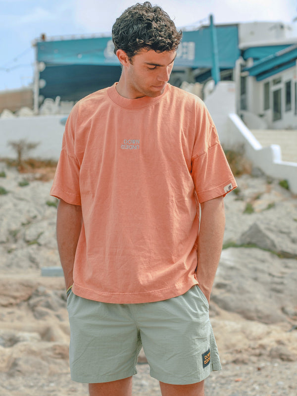 Camiseta lavada naranja