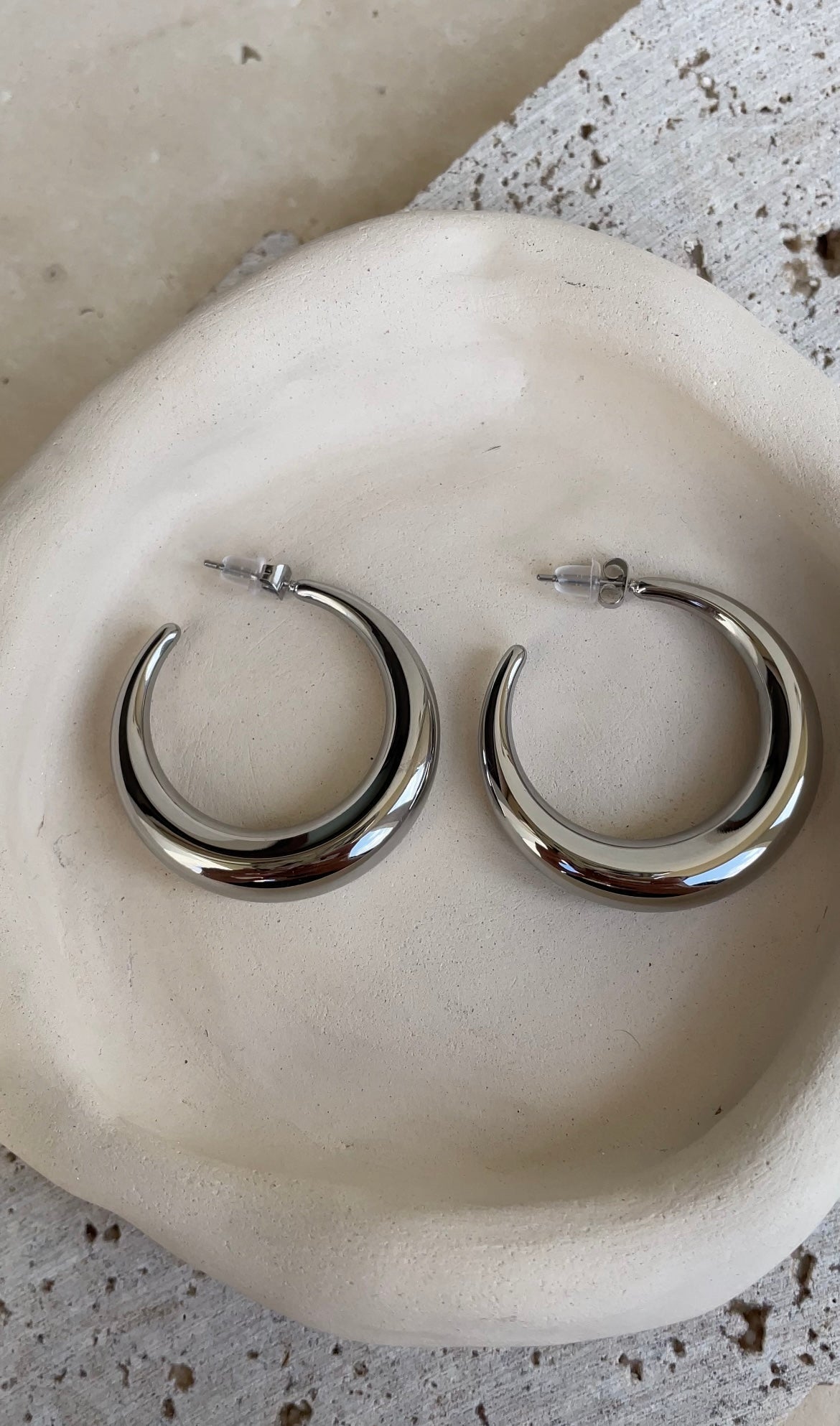 Moon Hoops Earrings