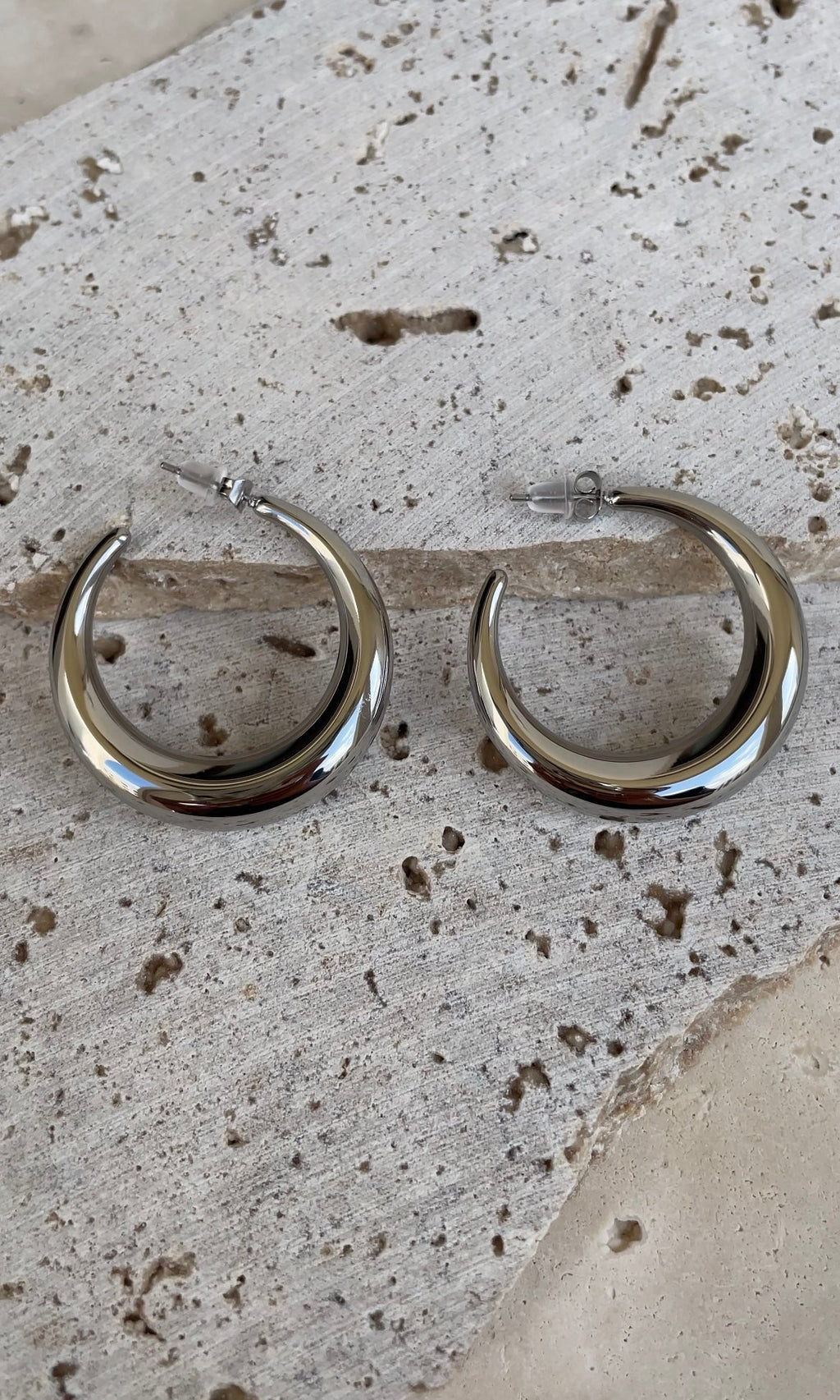 Moon Hoops Earrings