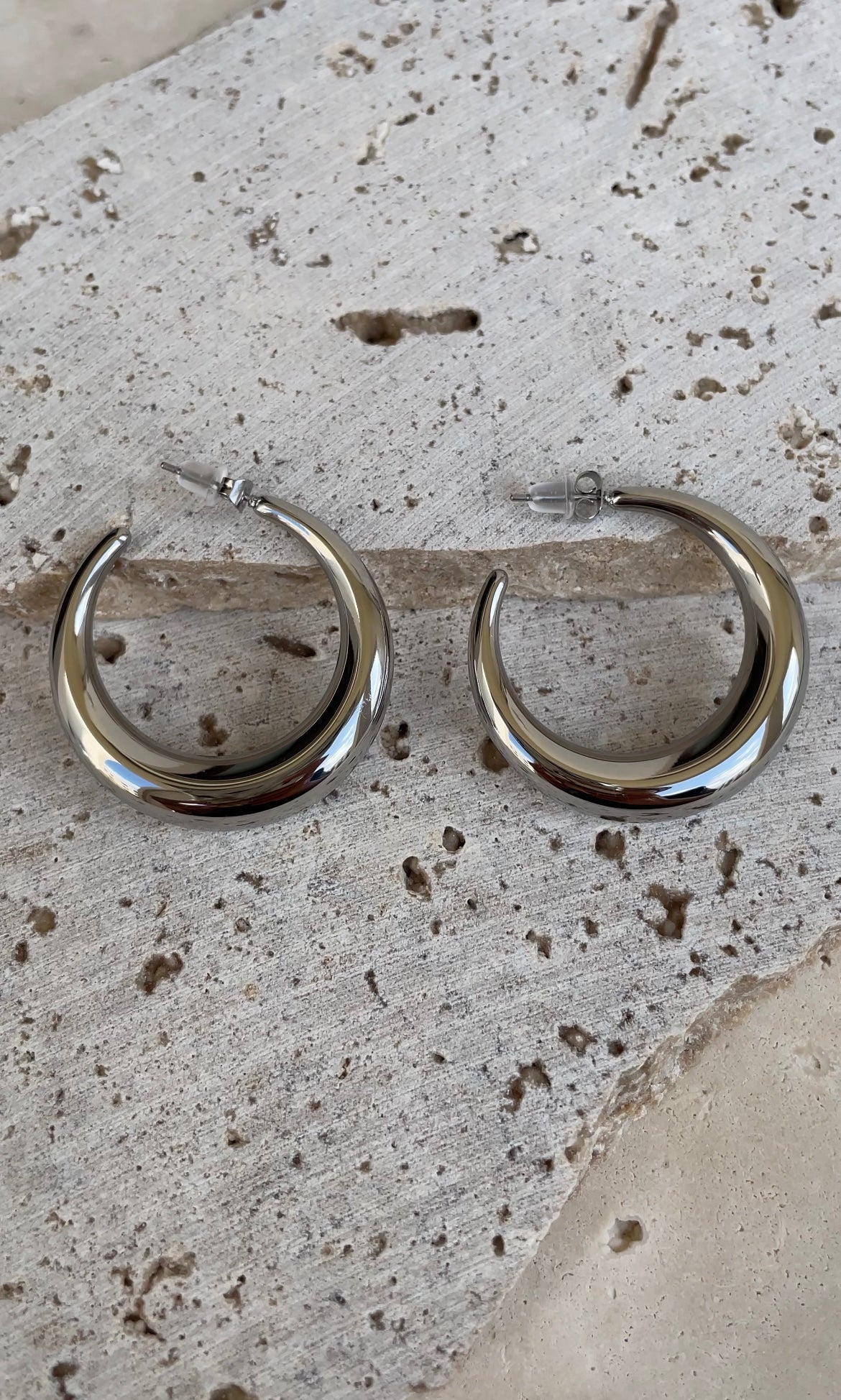 Moon Hoops Earrings