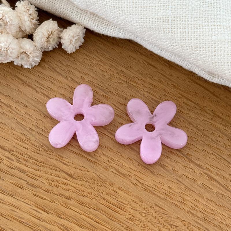 “Maria” acetate flowers-Earrings-instants-plaisirs-Rose-Instants Plaisirs | Jewelry