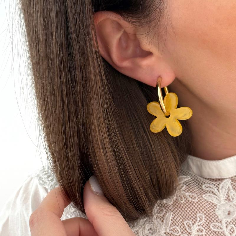 Créoles "Maria" jaune acier-Boucles d'oreilles-instants-plaisirs-Instants Plaisirs | Bijoux