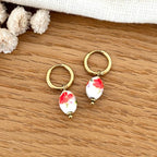 “Blossom” steel hoop earrings-Earrings-instants-plaisirs-Instants Plaisirs | Jewelry