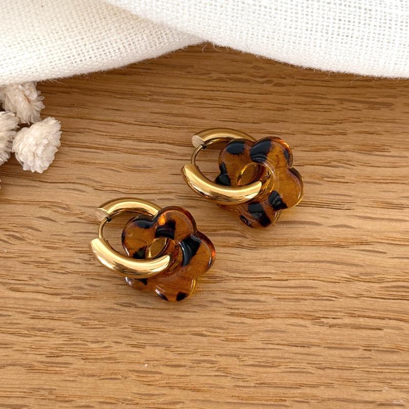 Pendientes Aros Acero Leopardo “Flora”