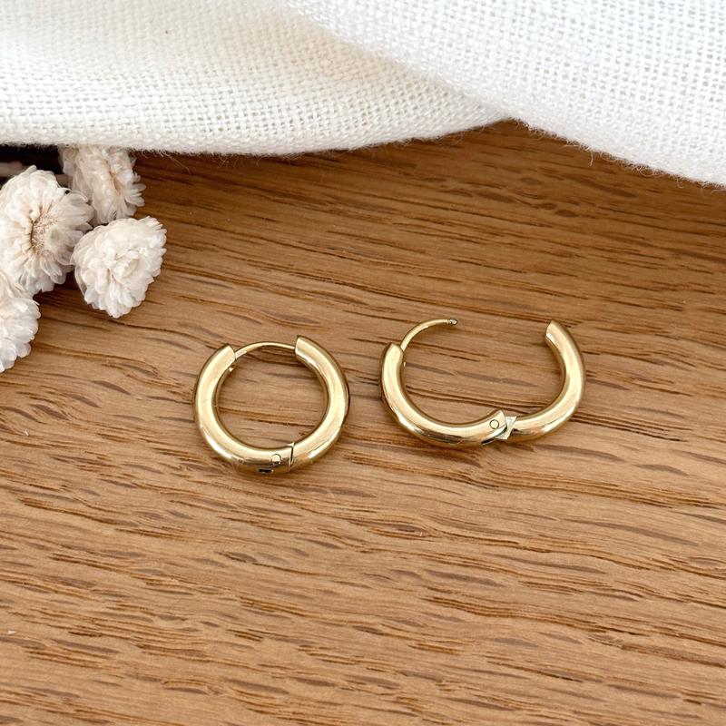 Pendientes Aros “Mini Stelo” Acero Dorado