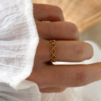 Bague "Trefle" acier-Bagues-instants-plaisirs-Ajustable-Instants Plaisirs | Bijoux