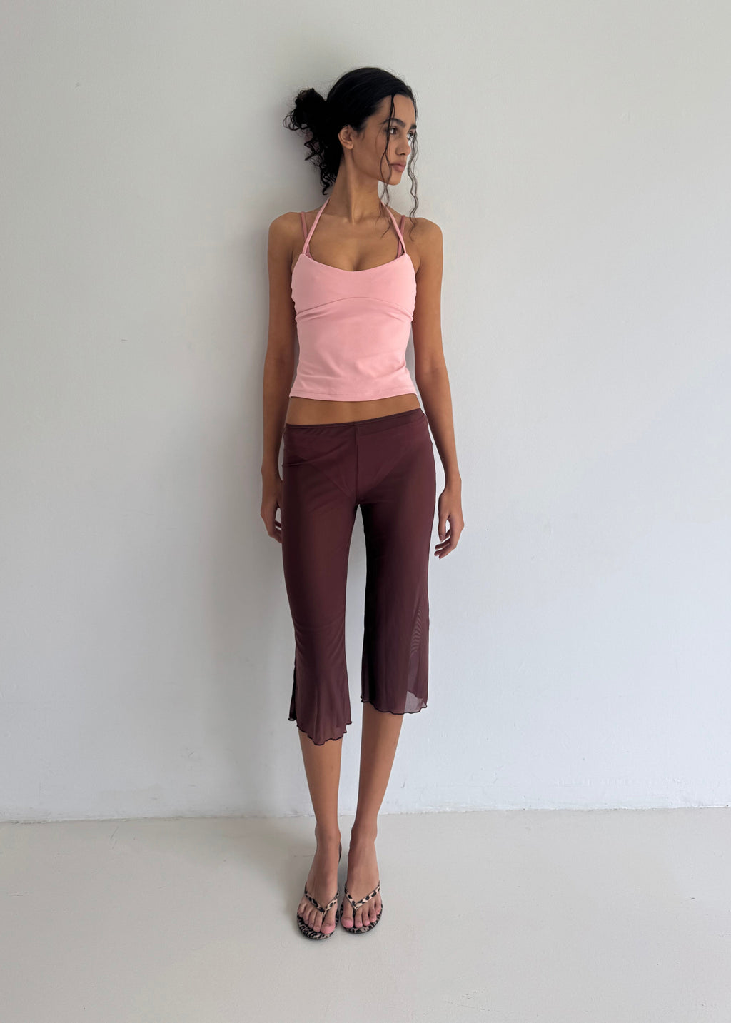 Capri Mesh Trousers - Brown