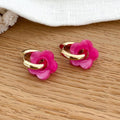 Créoles "Flora" fuchsia acier-Boucles d'oreilles-instants-plaisirs-Instants Plaisirs | Bijoux
