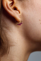 Priya Mini Hoop Earrings - Ruby