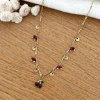 Collar de acero color burdeos "Cerise"-Collares-Instants Plaisirs • Joyas-Instants Plaisirs | Joyería