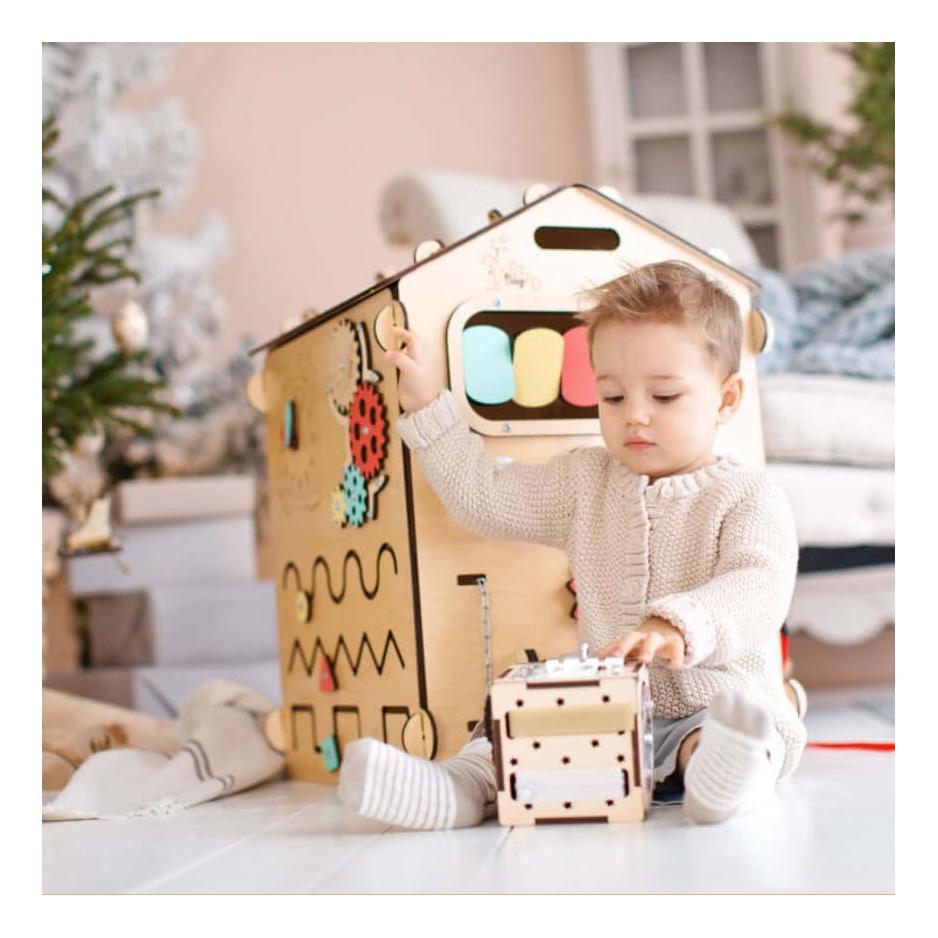 Duo Busy Board Natura Playhouse & Interactive Cube