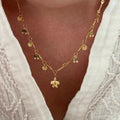 Collier "Tortue" vert acier-Colliers-Instants Plaisirs • Bijoux-Instants Plaisirs | Bijoux