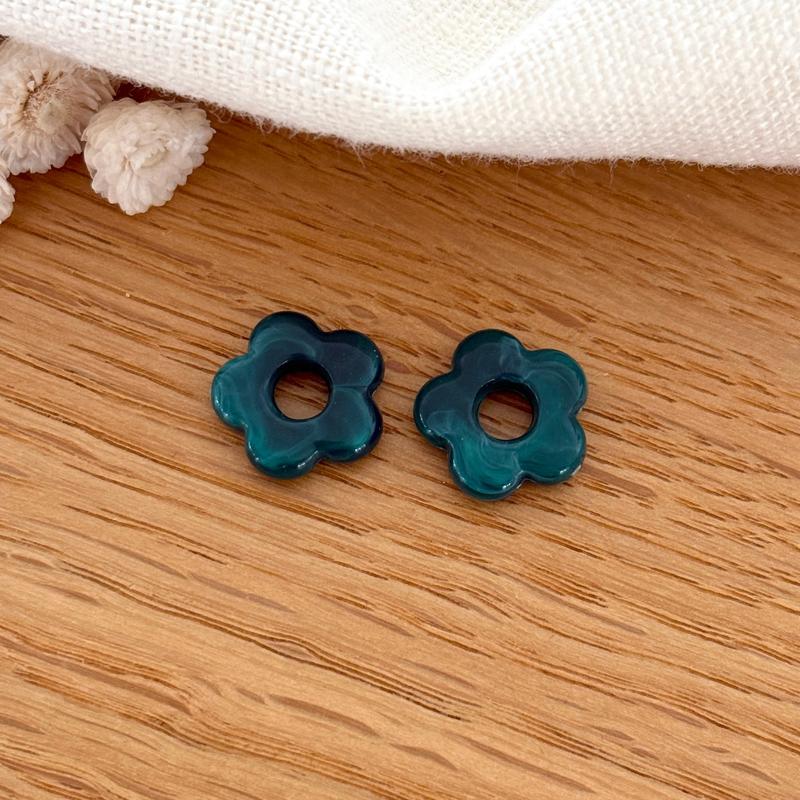 Flores de acetato “Mini Flora”-Pendientes-instants-plaisirs-Azul pato-Instants Plaisirs | Joyería