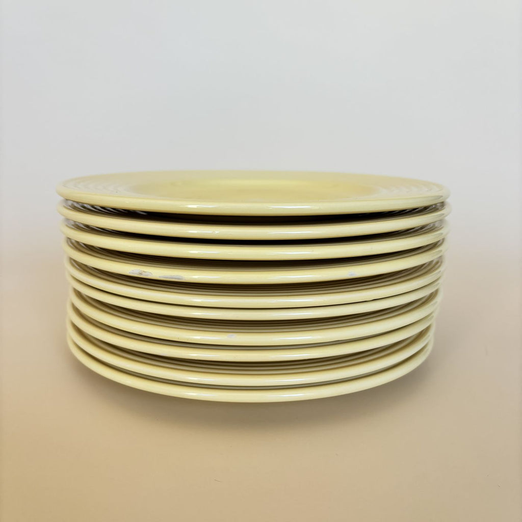 Lot De 9 Asiettes À Dessert Jaune Vintage
