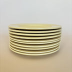 Lot De 9 Asiettes À Dessert Jaune Vintage