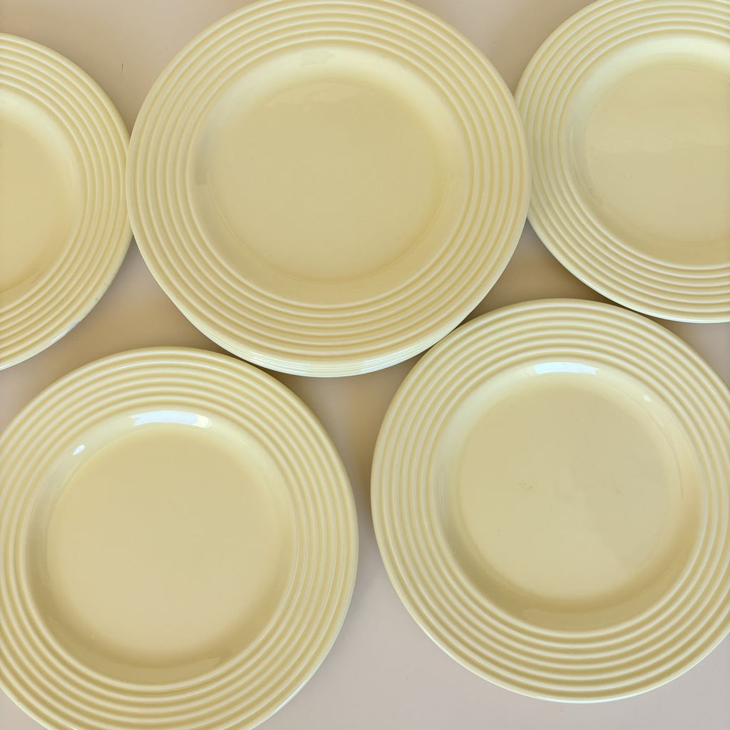 Lot De 9 Asiettes À Dessert Jaune Vintage