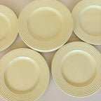 Lot De 9 Asiettes À Dessert Jaune Vintage
