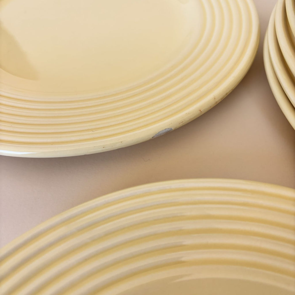 Lot De 9 Asiettes À Dessert Jaune Vintage