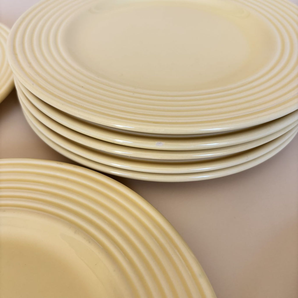 Lot De 9 Asiettes À Dessert Jaune Vintage