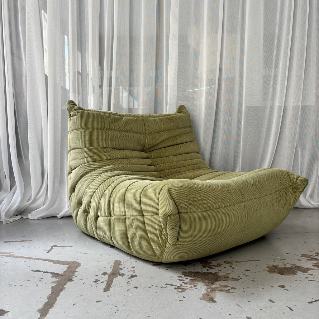 Green Corduroy Velvet Togo Lounge Chair
