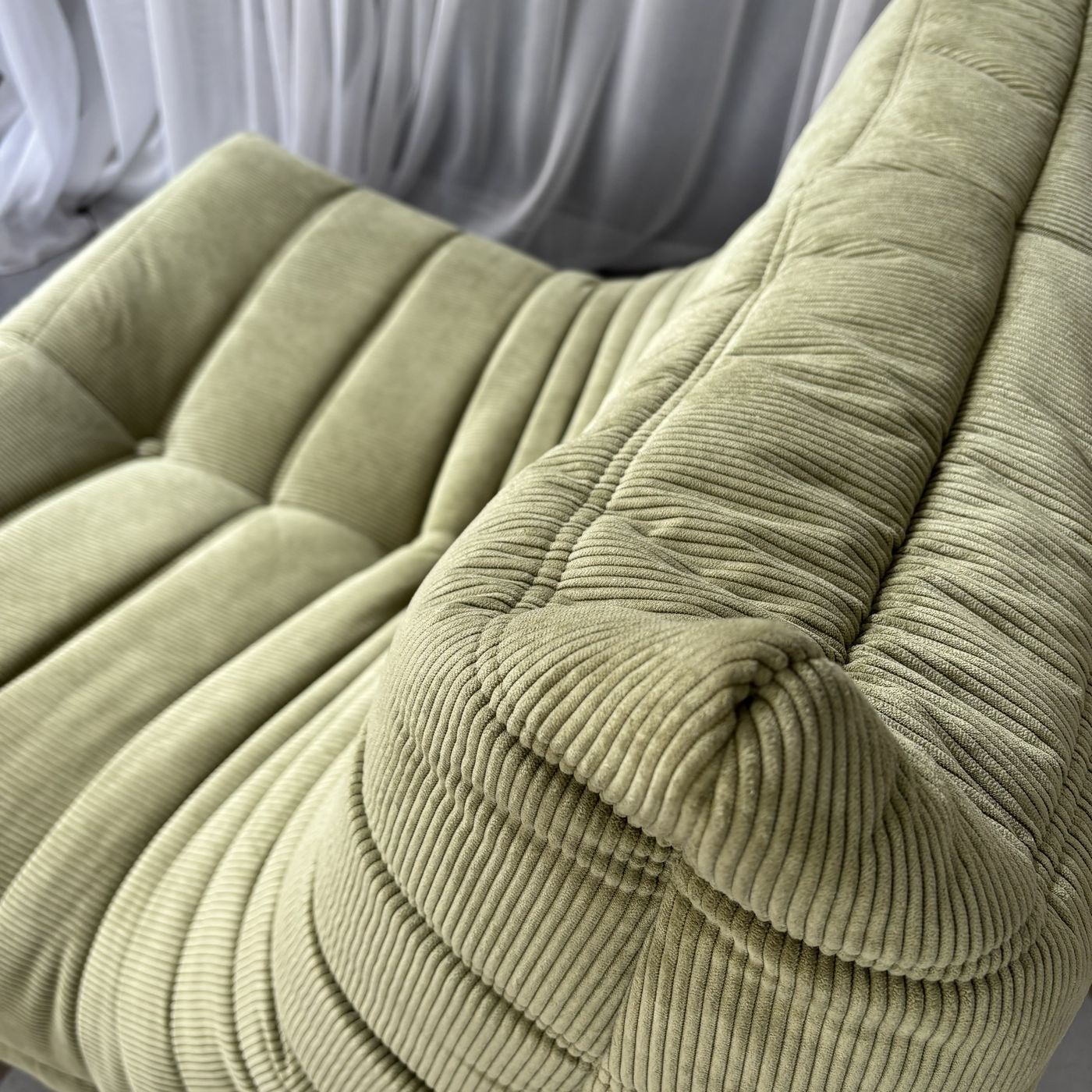 Green Corduroy Velvet Togo Lounge Chair