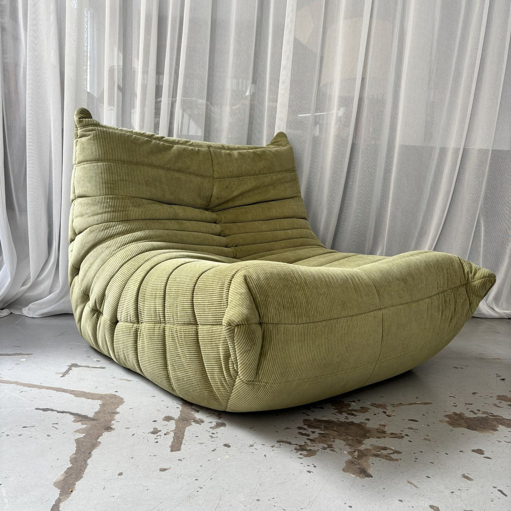 Green Corduroy Velvet Togo Lounge Chair