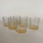 Set of 6 Yellow Faceted Glasses