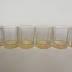 Set of 6 Yellow Faceted Glasses
