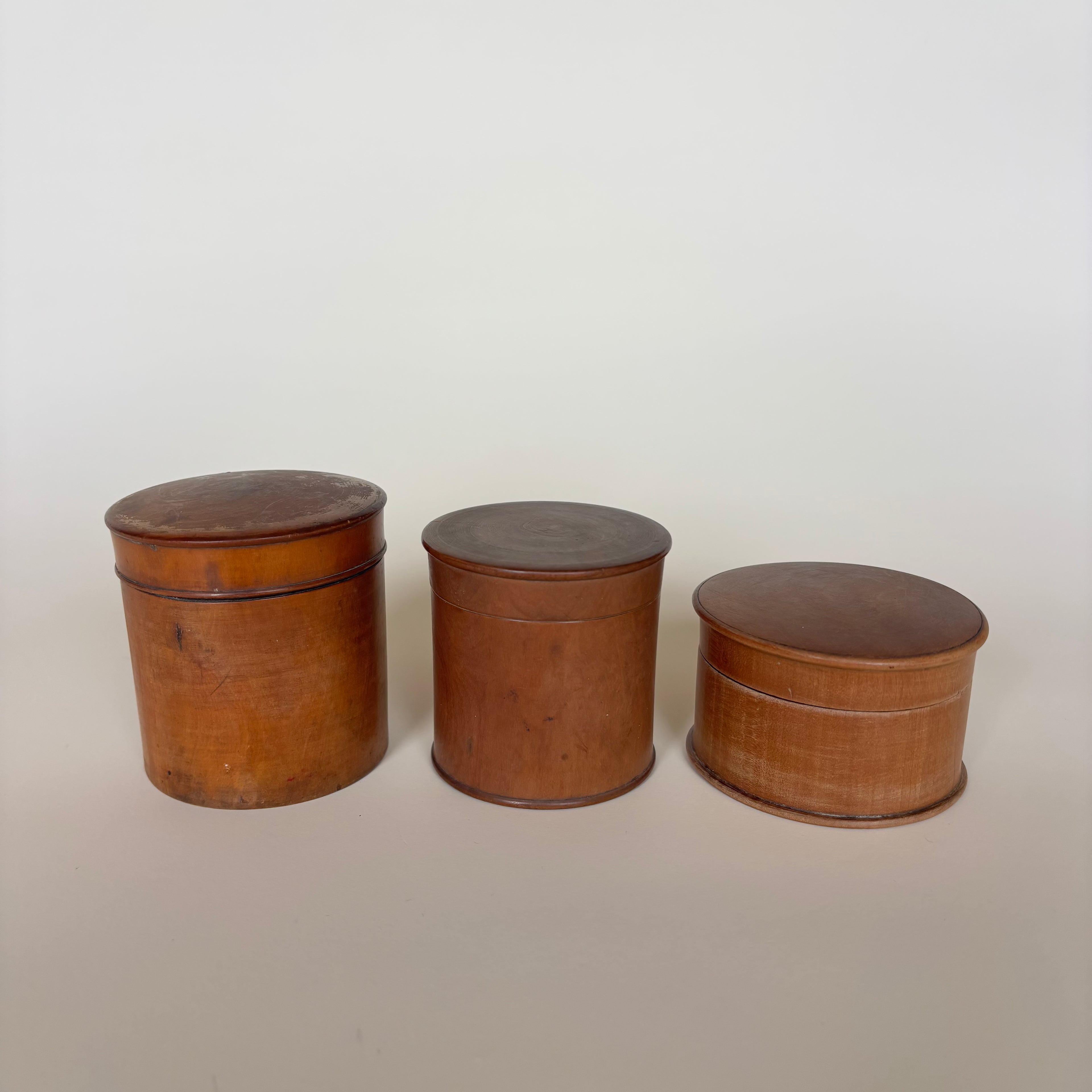 Lot De 3 Boites En Bois Vintage
